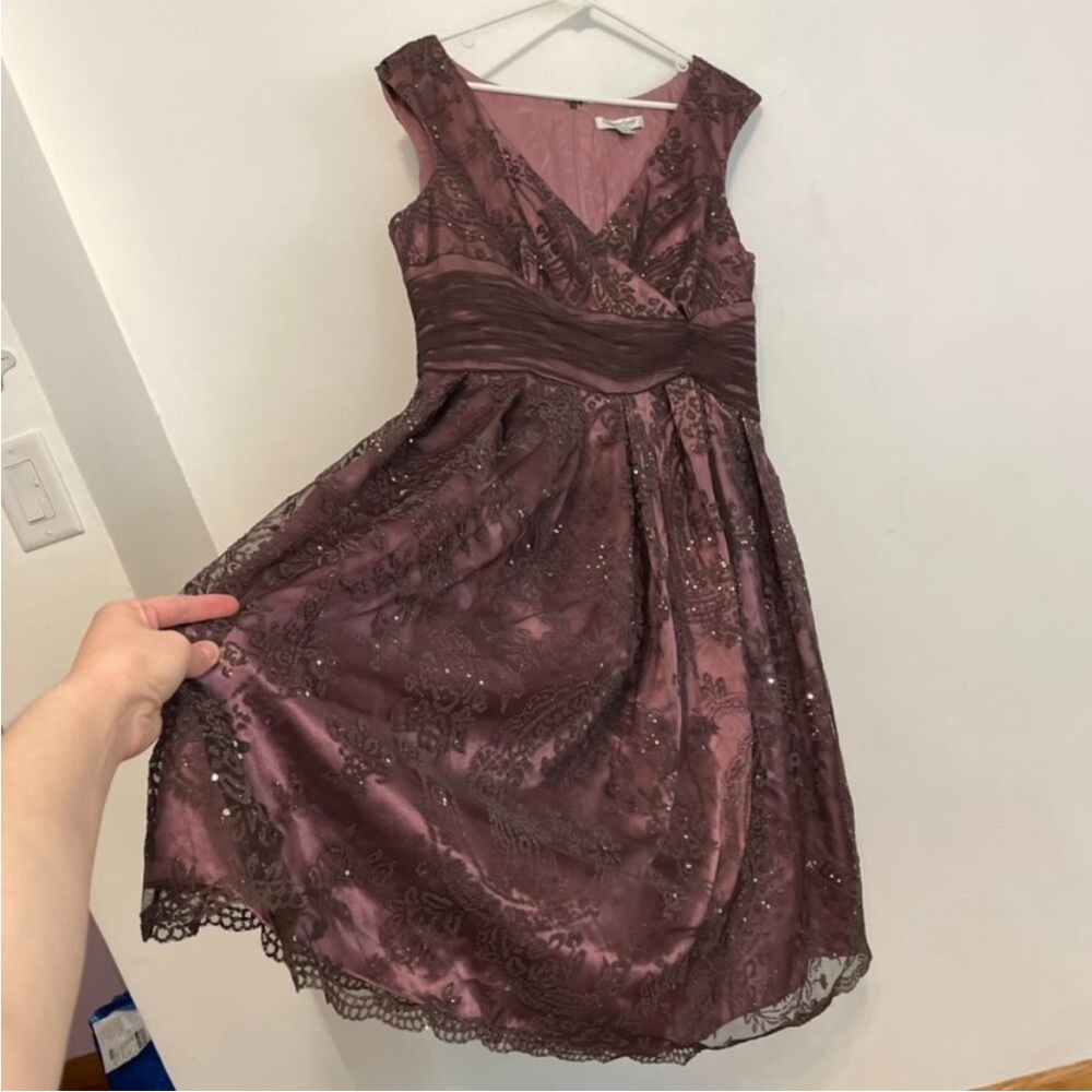 COLDWATER CREEK Purple Plum Mauve Beaded Sequin Embellished Dress - Picture 8 of 14